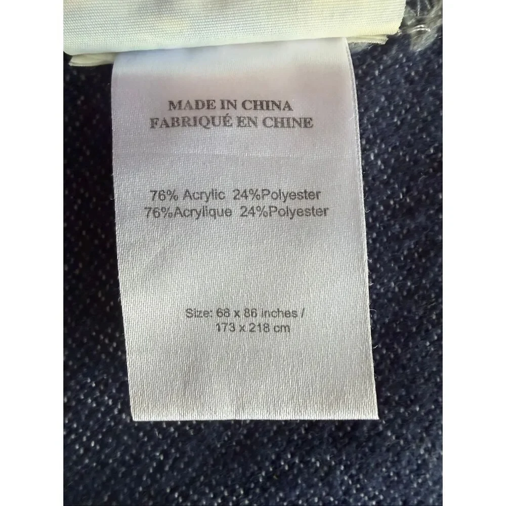 Pottery Barn Kids Navy Gray Star Print Blanket